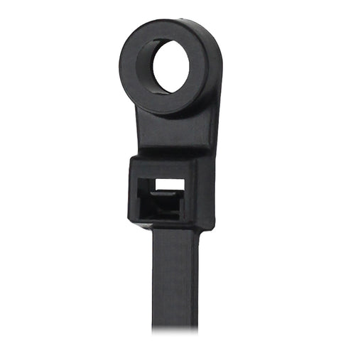 Pacer 8" Cable Tie w/Mounting Ring - Black - 50lb Tensile Strength - 2" Bundle Diameter - 100 Piece Bag [CTMR2S-100BK]