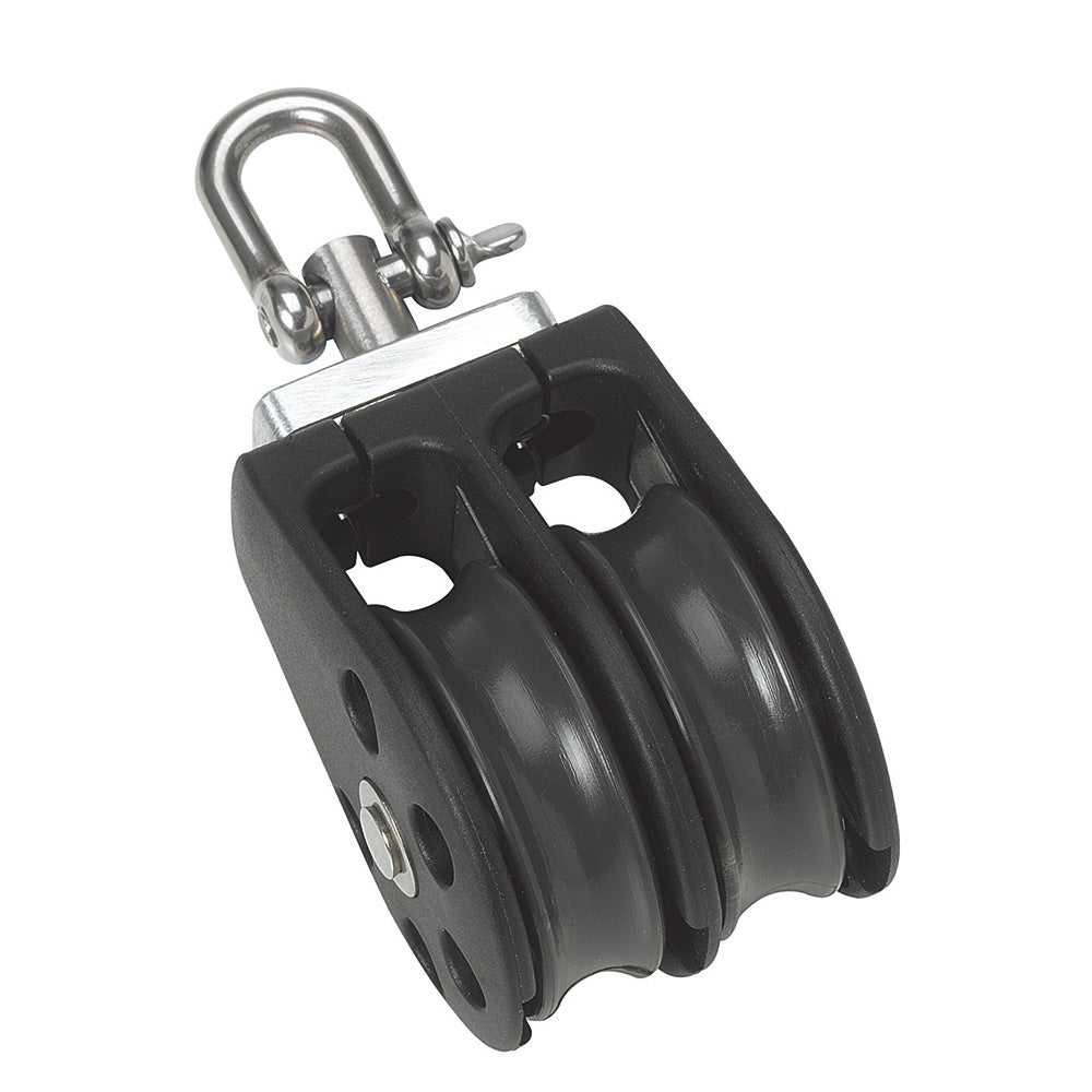 Barton Marine Size 3 45mm Plain Bearing Pulley Block Double w/Swivel [N03230]