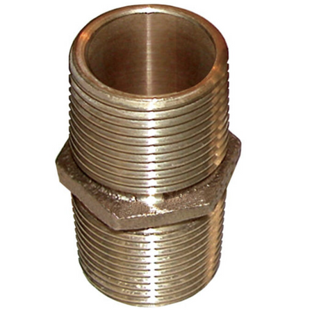 Groco Bronze Threaded Nipple, 1/2" Pipe, Close Length