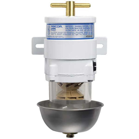 Marine 500 Turbine Series Fuel Filter/Water Separator, 2-Micron