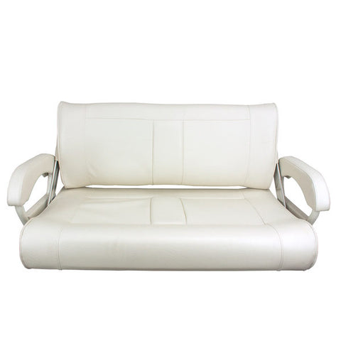 Antares Flip Back Double Bucket Chair, All White