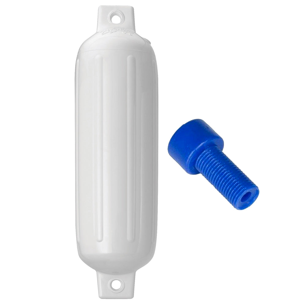 Polyform G-3 Twin Eye Fender 5.5" x 19" - White w/Air Adapter [G-3-WHITE]