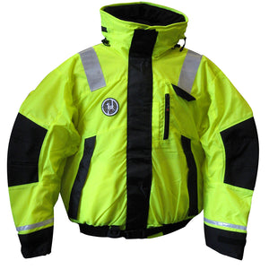 First Watch Hi-Vis Flotation Bomber Jacket - Hi-Vis Yellow/Black - X-Large [AB-1100-HV-XL]