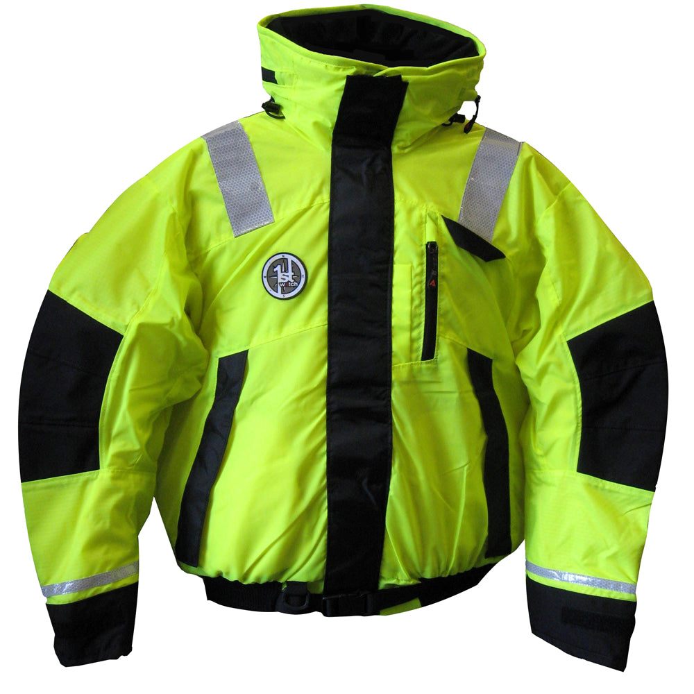 First Watch Hi-Vis Flotation Bomber Jacket - Hi-Vis Yellow/Black - XX-Large [AB-1100-HV-XXL]