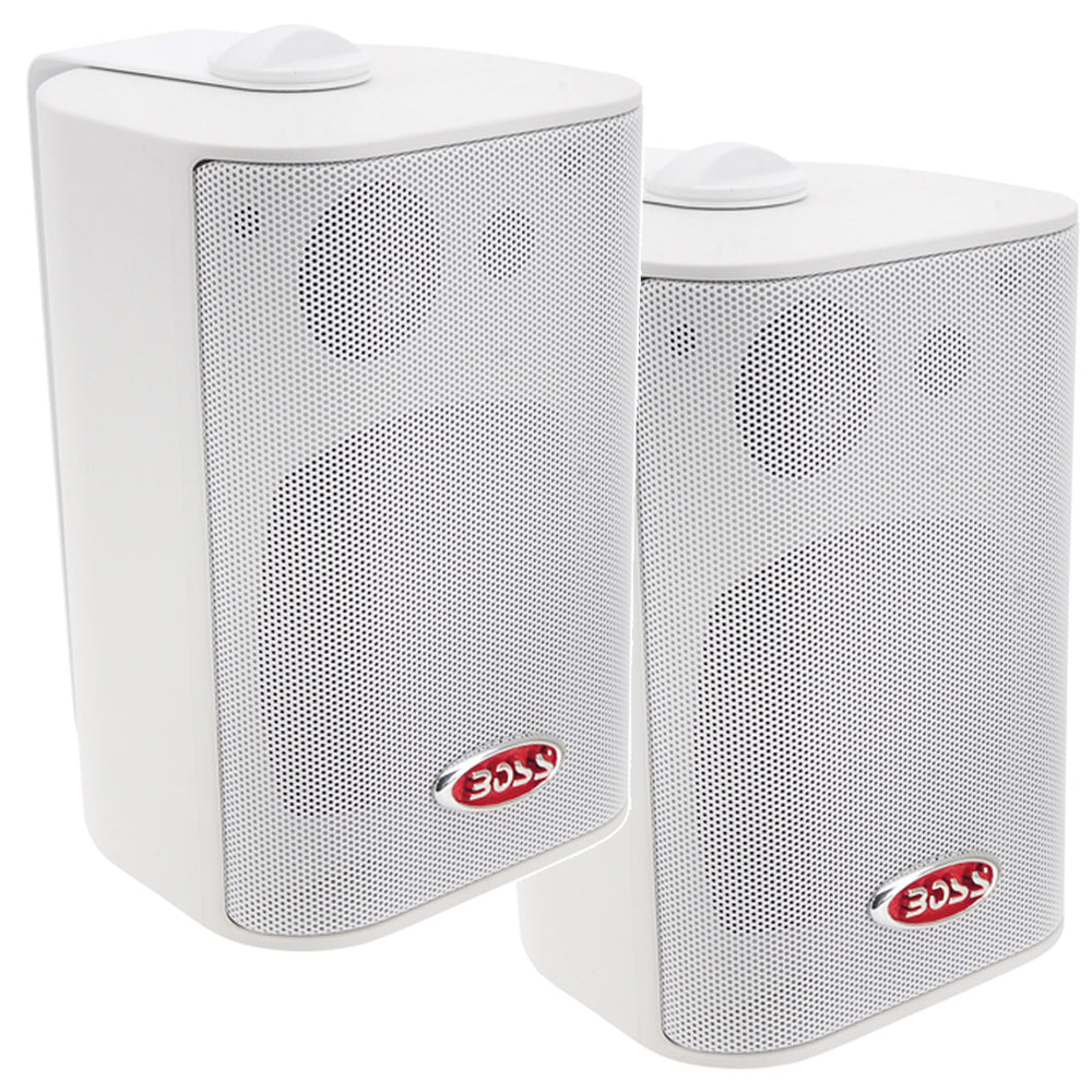 Boss Audio MR4.3W 4" 3-Way Marine Box Speakers (Pair) - 200W - White [MR4.3W]