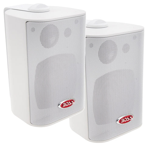 Boss Audio MR4.3W 4" 3-Way Marine Box Speakers (Pair) - 200W - White [MR4.3W]