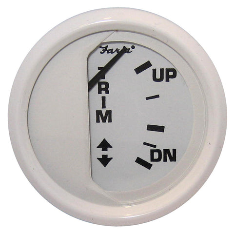 Faria Dress White 2" Trim Gauge (Mercury / Mariner / Mercruiser / Volvo DP / Yamaha 01 and newer) [13122]