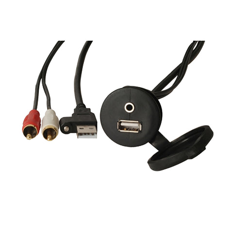 FUSION MS-CBUUSB3.5 Panel Mount USB  3.5mm Headphone Jack [010-12381-00]