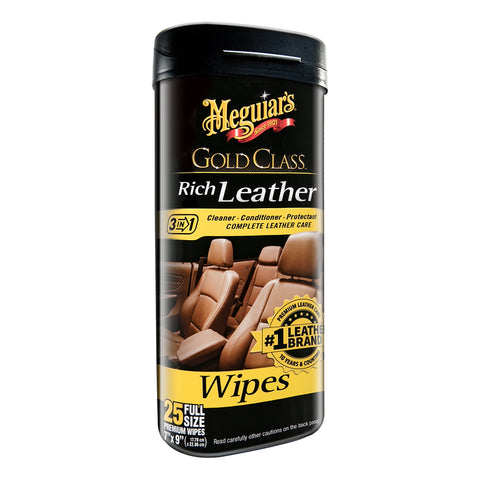 Meguiars Gold Class Rich Leather Cleaner  Conditioner Wipes [G10900]