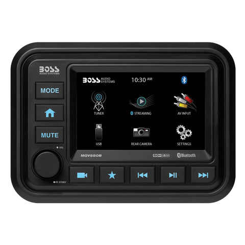 Boss Audio Bluetooth (Audio Streaming) Marine Gauge Digital Media AM/FM Receiver - Black [MGV550B]