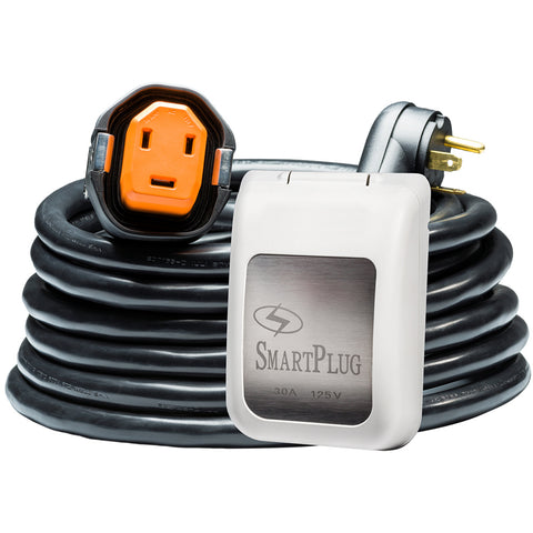 SmartPlug RV Kit 30 Amp 30 Dual Configuration Cordset - Black (SPX X Park Power)  Non Metallic Inlet - White [R30303BM30PW]