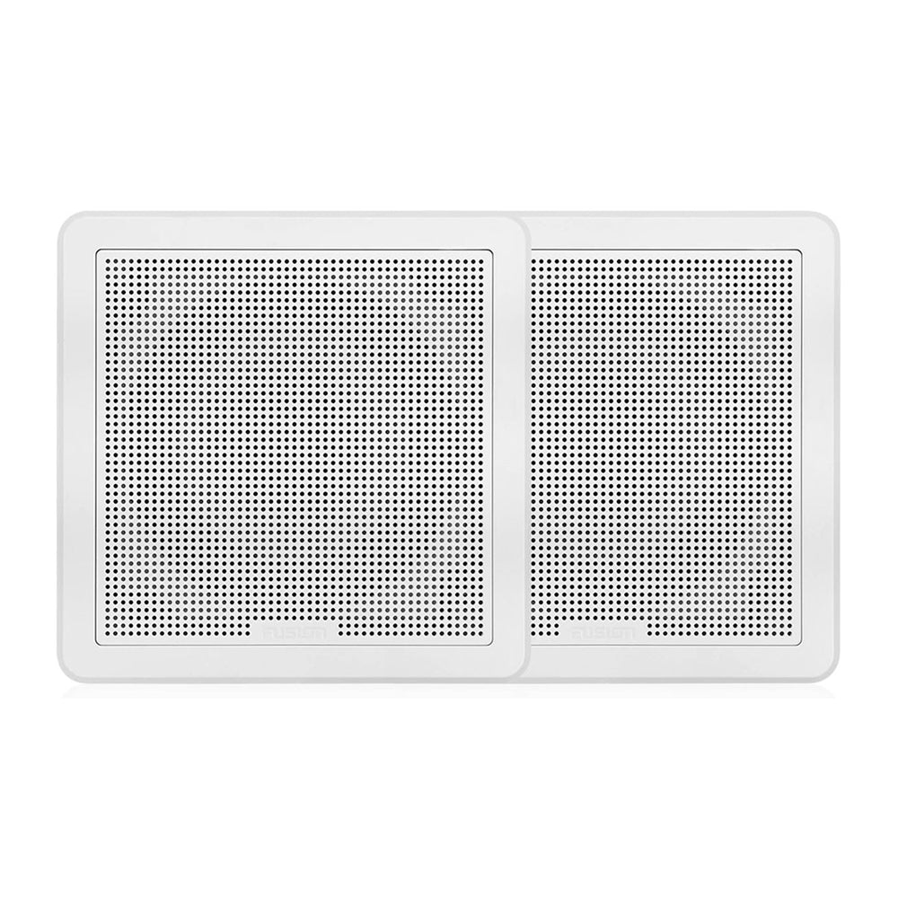 FUSION FM-65SW FM Series 6.5" 120 Flush Mount Square Marine Speakers - White Grill - 120W [010-02299-10]