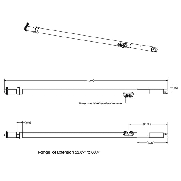 TACO Tele-Sun Carbon Fiber Shade Pole w/Carry Bag [T10-7005CF]