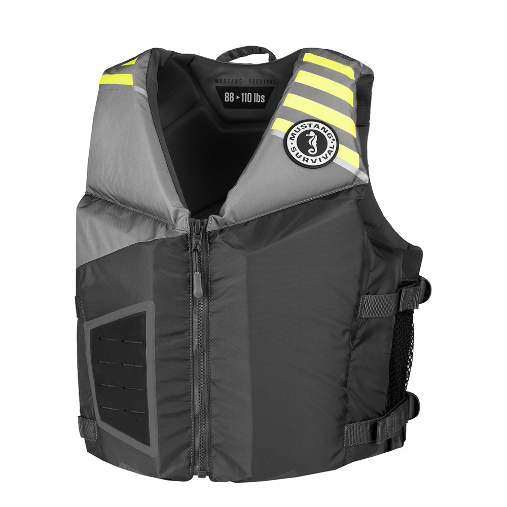 Mustang Rev Young Adult Foam Vest - Grey/Light, Grey-Fluorescent Yellow/Green [MV3600-270-0-206]