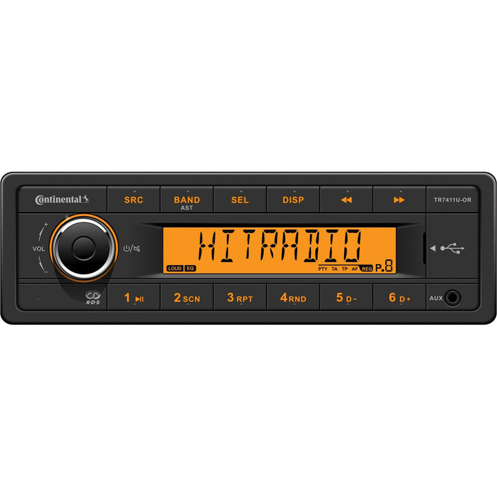 Continental Stereo w/AM/FM/BT/USB - Harness Included - 12V [TR7411U-ORK]