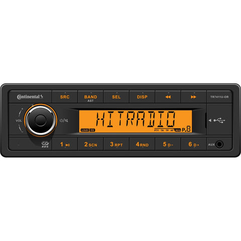 Continental Stereo w/AM/FM/BT/USB - Harness Included - 12V [TR7411U-ORK]