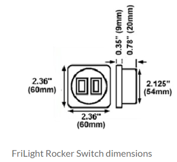 Single Euro 48601 Rocker Switch | Marine Rocker Switches